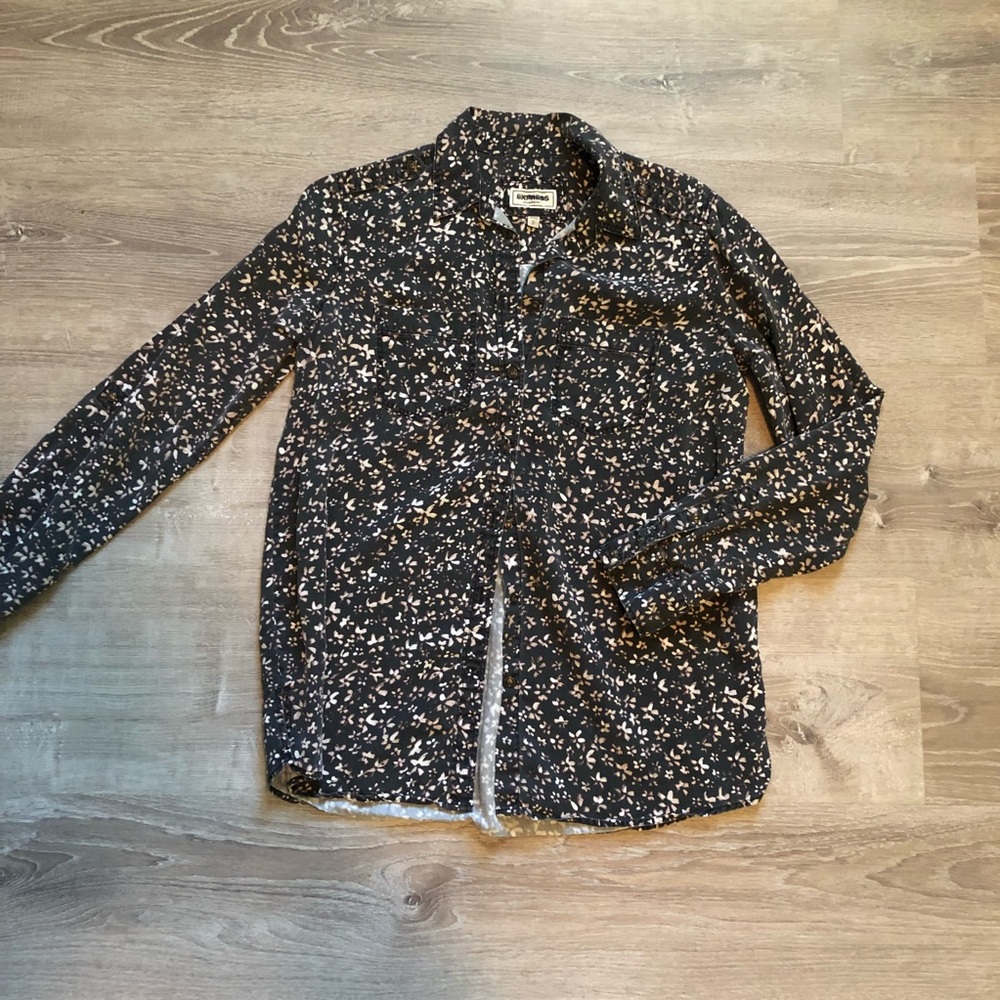 Boyfriend button up flower top